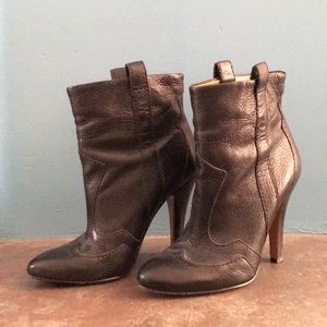 Nine West Black Leather Booties
